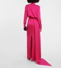 Draped satin maxi skirt