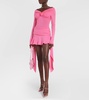 Ruffled jersey miniskirt