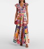 Embellished cutout cotton maxi dress