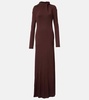 Gathered crêpe jersey gown