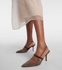 Monili suede slingback pumps