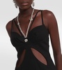 Crystal-embellished cutout minidress