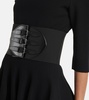 Buckled leather corset belt