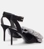Ruby 95 embellished bow-detail suede pumps
