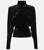 Draped velvet top 