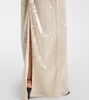 Sheer sequined maxi dress