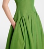 Pleated cotton-blend maxi dress