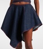 Triangle asymmetric denim miniskirt