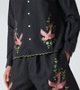 Rosefinch embroidered linen shirt