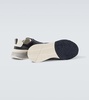 Leather-trimmed suede sneakers