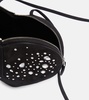 Le Cœur embellished suede shoulder bag