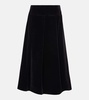 Paraggi cotton velvet midi skirt