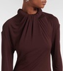 Gathered crêpe jersey gown