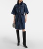 Corduroy-trimmed denim minidress