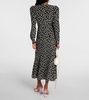 Printed silk midi dress