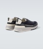Leather-trimmed suede sneakers