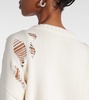 Crystal-embellished cotton and cashmere cardigan