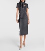 Pinstripe cropped wool-blend jacket