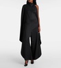 Open-back wool grain de poudre jumpsuit