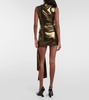 Draped metallic miniskirt