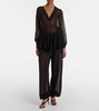 Sheer hooded bodysuit