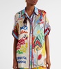 La Charrasca printed silk satin shirt