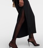 Stretch cady pencil midi skirt