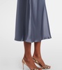Carnet silk satin midi skirt