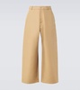 Cotton twill wide-leg pants
