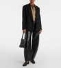 Luna high-rise leather-blend barrel-leg jeans