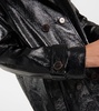 Double-breasted leather coat