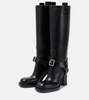Stirrup leather knee-high boots