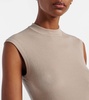Striped cotton and silk top