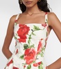 Floral cotton-blend minidress