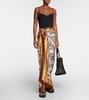 Printed silk beach cover-up