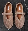 Metallic mesh ballet flats