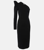 One-shoulder ruffled midi dress