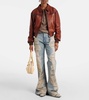 Leather bomber jacket 