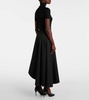 Asymmetric wool midi skirt