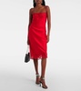 Lace-trimmed satin slip dress