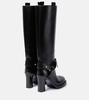 Stirrup leather knee-high boots