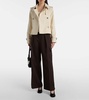 Cropped gabardine trench coat