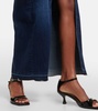 High-rise denim maxi skirt