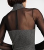 Mesh and wool draped minidress