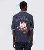 Embroidered cotton bowling shirt