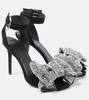 Ruby 95 embellished bow-detail suede pumps