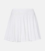 Pleated semi-sheer miniskirt