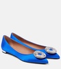 Crystal Hoop satin ballet flats