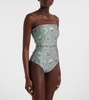 Ilusión floral embroidered swimsuit
