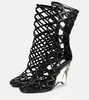 Leather wedge ankle boots